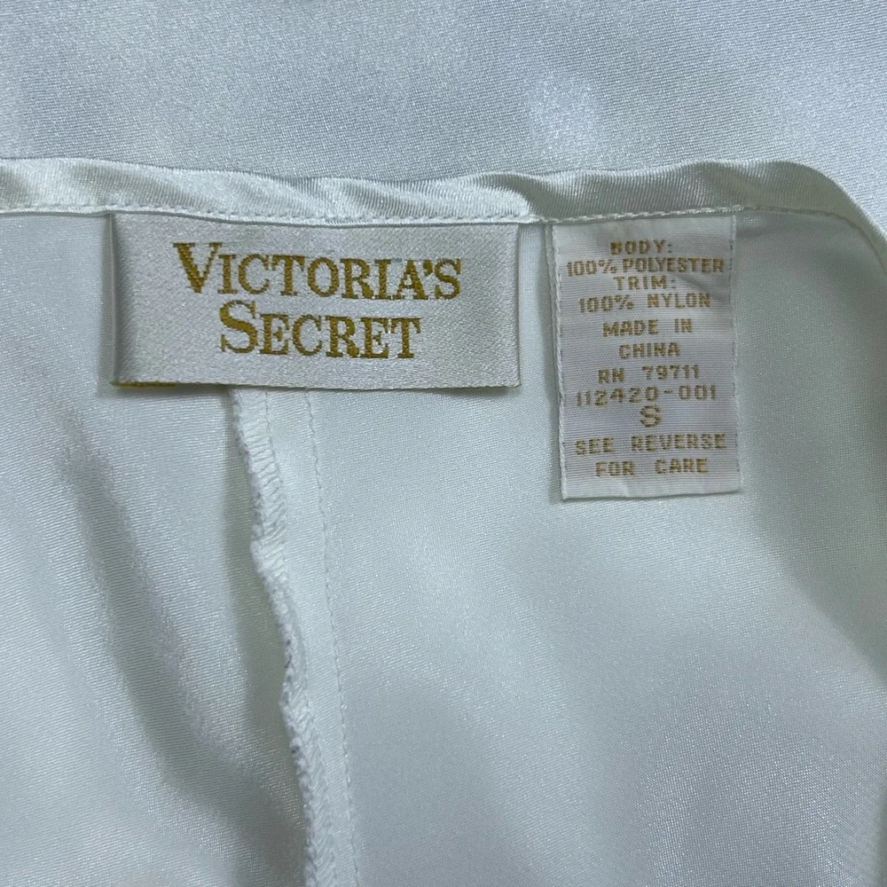 VTG Victorias Secret Satin Lace Chemise Slip Dress Size S Bias Cut Y2K Lingerie
